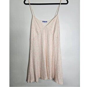 P.JAMAS Pima Cotton Short Gown White Pink Flowers Sleeveless Sz Large